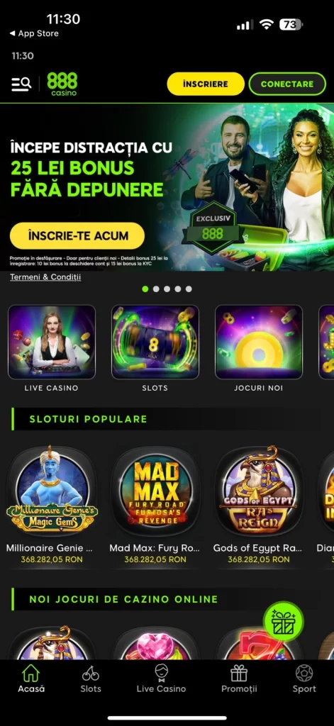 aplicația mobilă 888 Casino