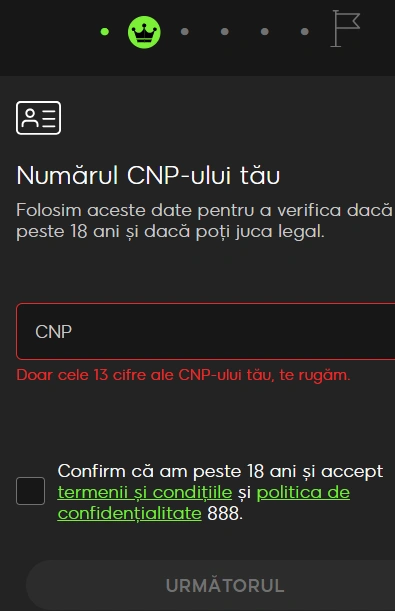 Ghid înregistrare 888 Casino