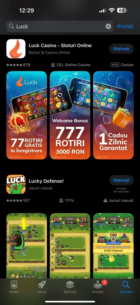 Luck Casino aplicatie