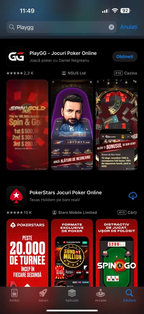 PlayGG Casino direct din aplicația mobilă