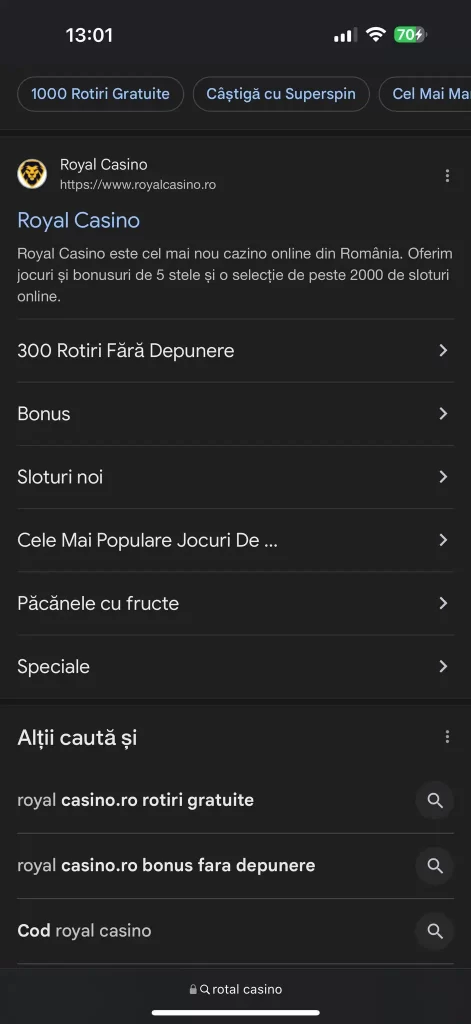 Royal Casino de pe mobil