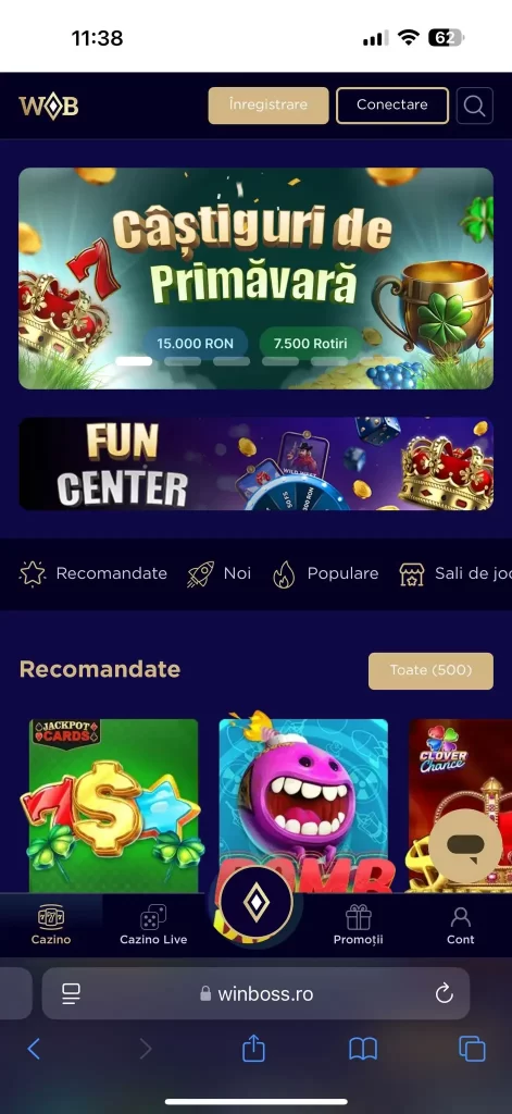 aplicația Winboss Casino