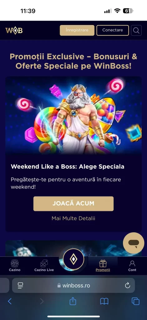 aplicația Winboss Casino