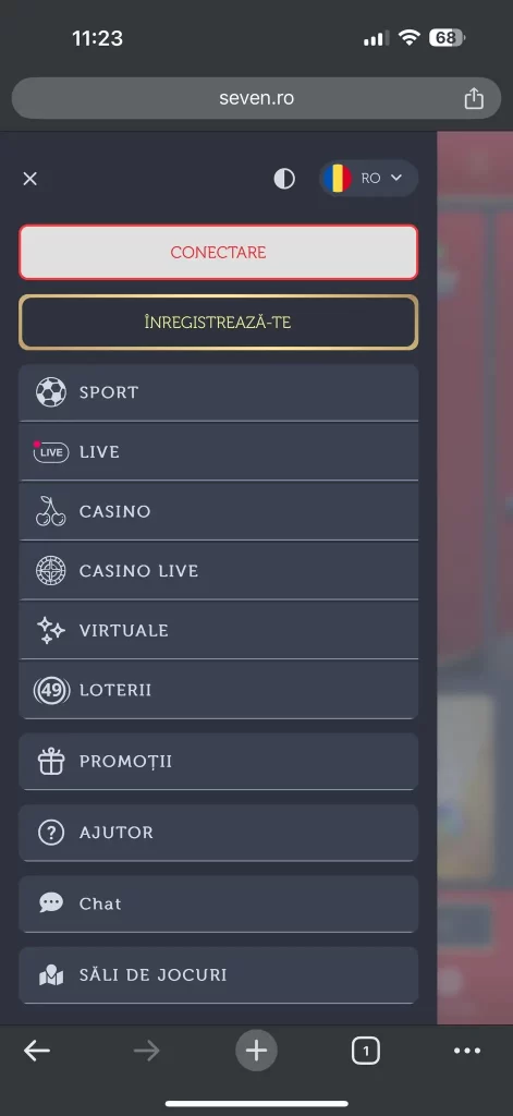 aplicația mobilă Seven Casino