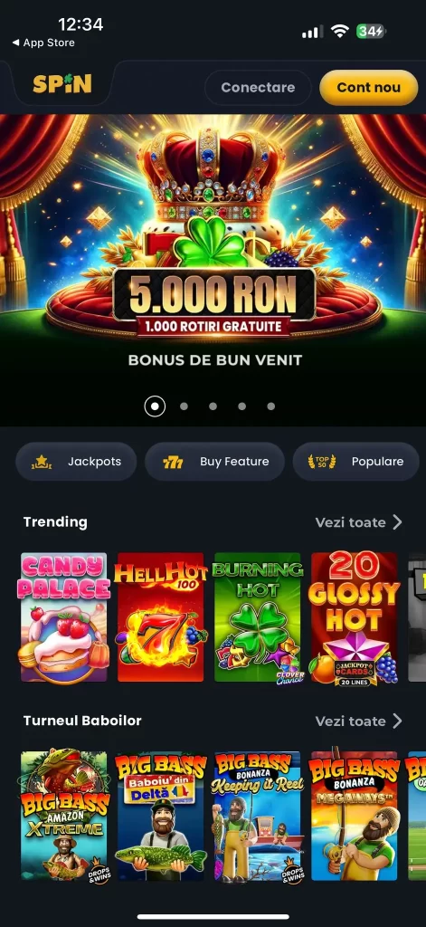 aplicația mobilă Spin.ro