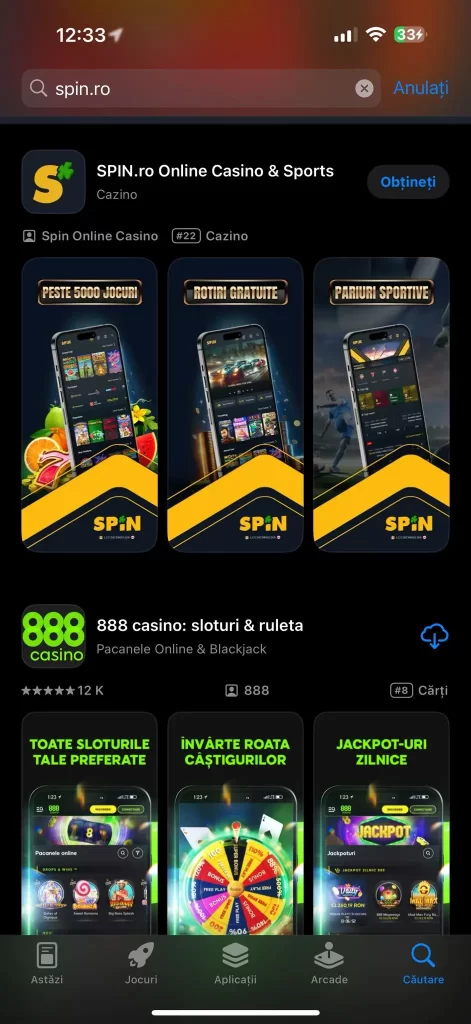 aplicația mobilă Spin.ro