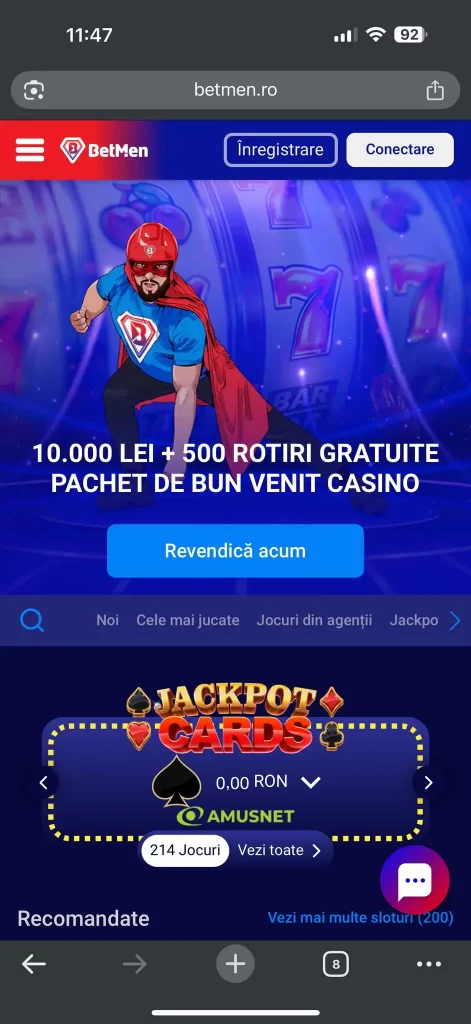 aplicația mobilă BetMen