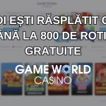 În fiecare joi câștigi până la 800 de rotiri gratuite la Game World