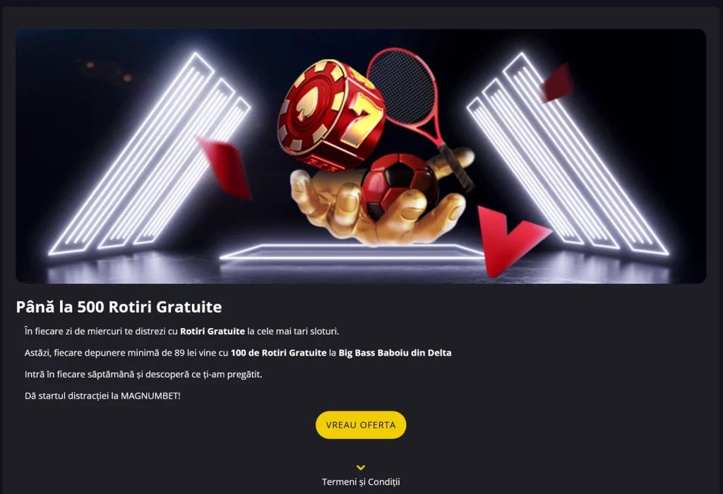 În fiecare miercuri câștigi până la 500 de rotiri gratuite la Magnumbet
