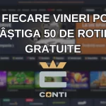 În fiecare vineri poți câștiga 50 de rotiri gratuite