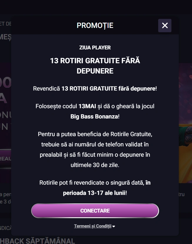 Obține 13 rotiri gratuite fără depunere la Player Casino în zilele de marți