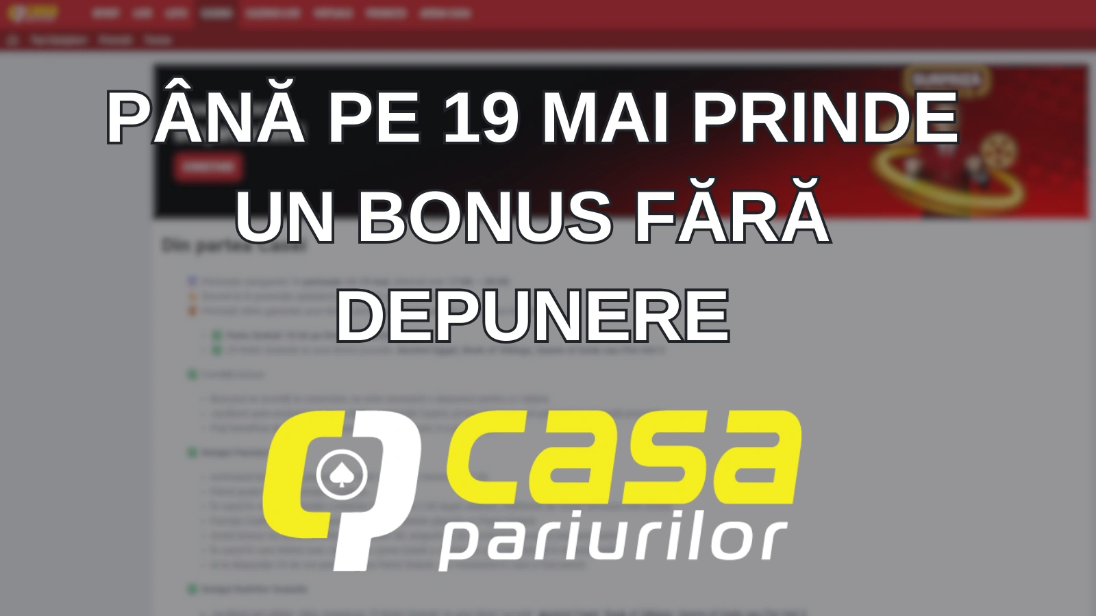 Până pe 19 mai prinde un bonus fără depunere