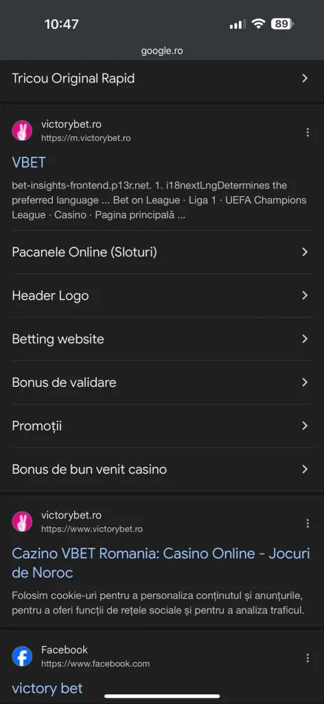 aplicația mobilă Victory Bet