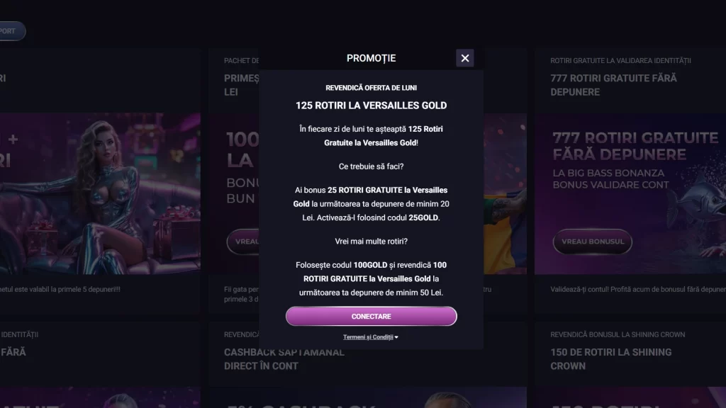 Lunea ești răsplătit cu până la 125 de rotiri gratuite la Player Casino