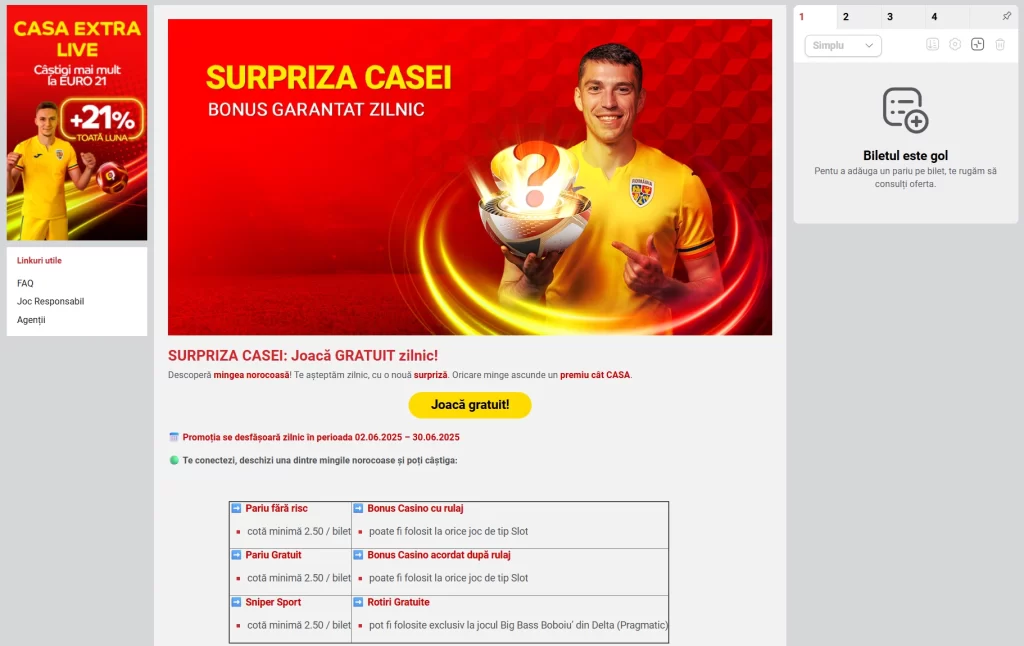 Surpriza Casei te așteaptă cu bonusuri pe alese la casino și sport