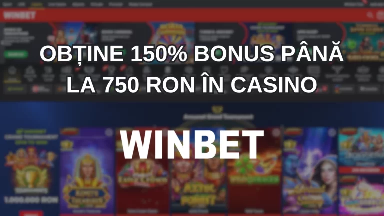 obține 150% bonus până la 750 RON în casino