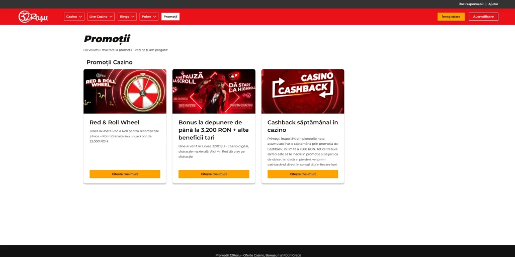 32Roșu Casino Bonusuri