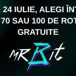 Joi, 24 iulie, alegi între 50, 70 sau 100 de rotiri gratuite