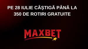 Pe 28 iulie câștigă până la 350 de rotiri gratuite