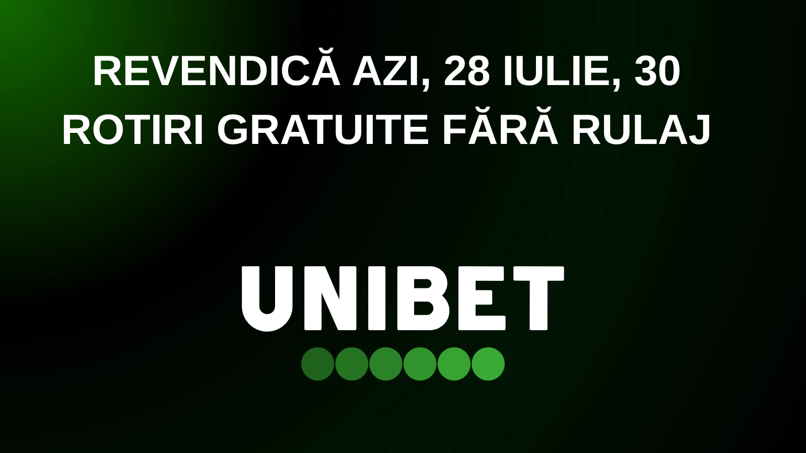 Revendică azi, 28 iulie, 30 rotiri gratuite fără rulaj