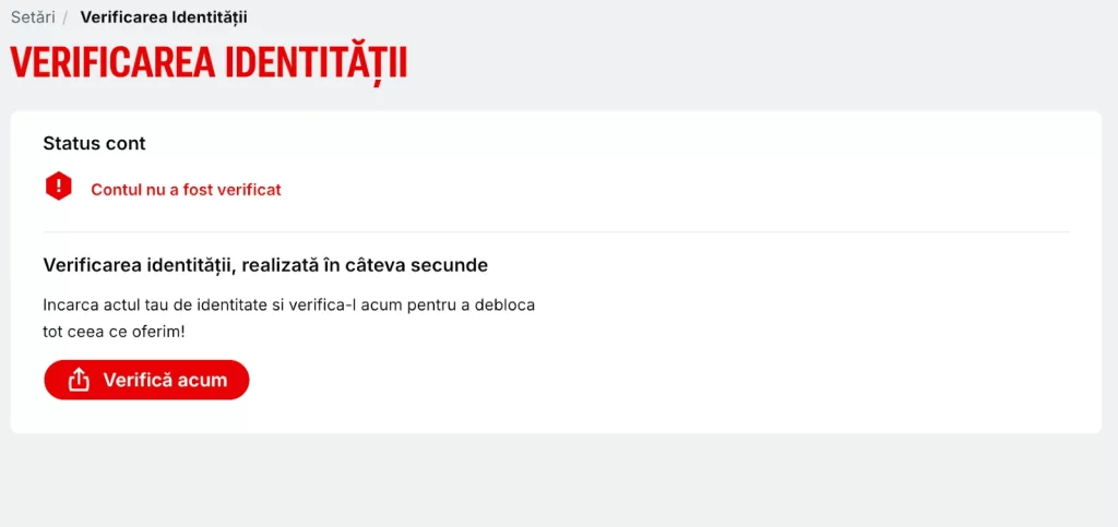 Verificarea contului la Superbet Casino