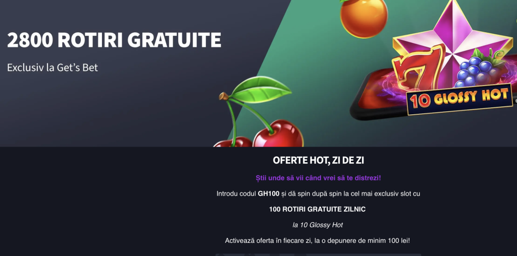 bonus gets bet 100 de rotiri gratuite
