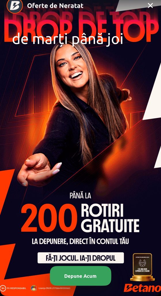 promotia drop de top betano