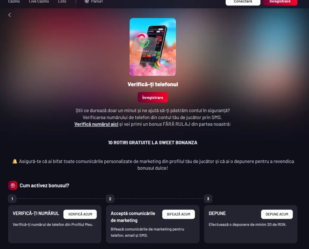 Cum primesc cele 10 rotiri gratuite la Maxbet Casino