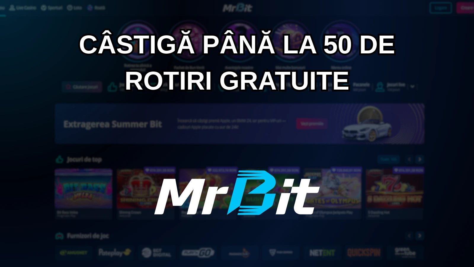 Depune la jocurile din casino și primești până la 50 de rotiri gratuite