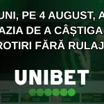 Luni, pe 4 august, ai ocazia de a câștiga 40 rotiri fără rulaj