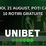 Până joi, 21 august, poți câștiga 10 rotiri gratuite