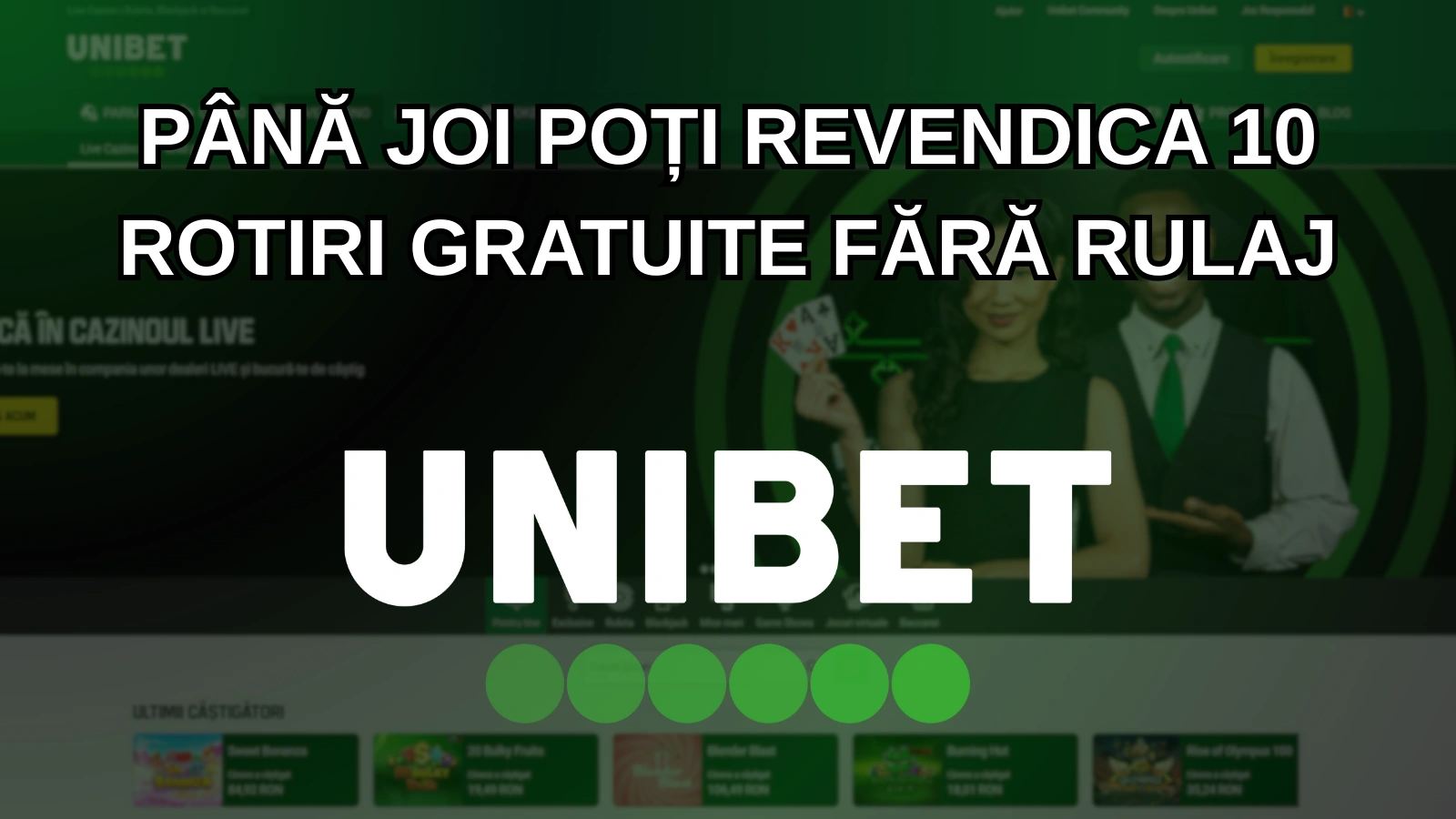 Până joi poți revendica 10 rotiri gratuite fără rulaj