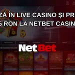 Pariază în live casino și primești 25 RON la NetBet Casino