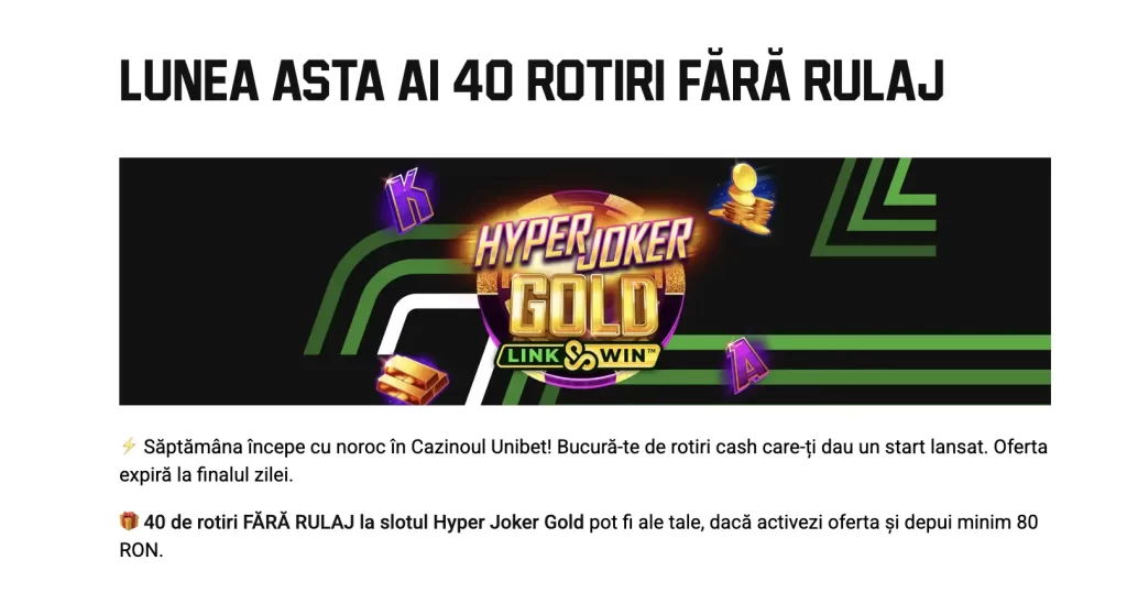 oferta unibet rotiri gratuite