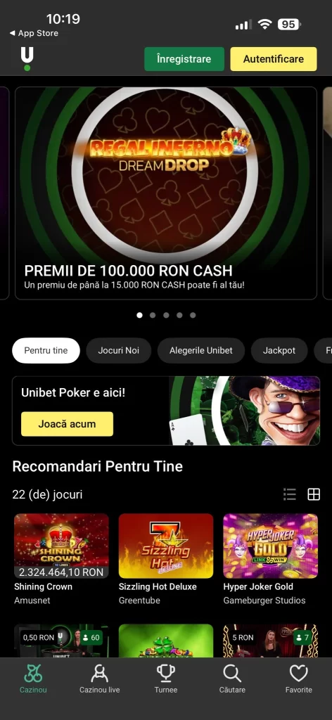 Aplicația Unibet 2025