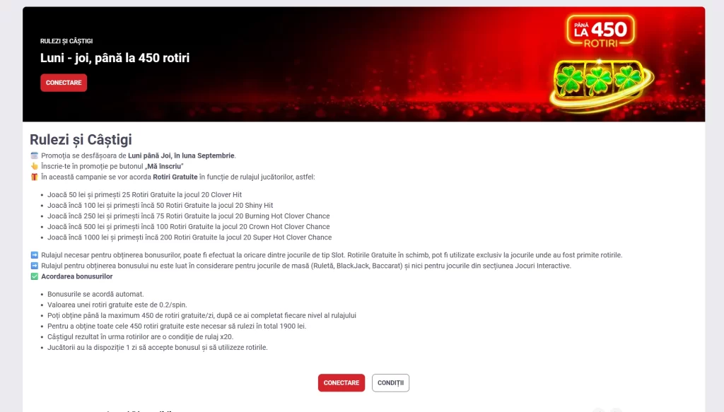 Cum pot activa oferta în care primesc până la 450 rotiri gratuite la Casa Pariurilor
