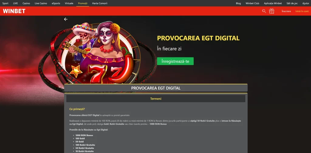 Cum pot câștiga 50 rotiri gratuite la Winbet Casino prin această promoție