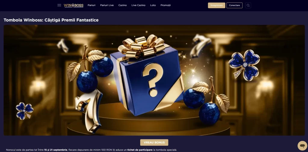 Cum primesc bani bonus sau rotiri gratuite la Tombola Winboss Casino