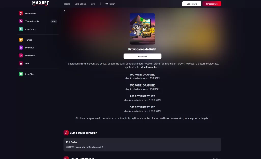 Cum revendic pe 1 septembrie până la 750 rotiri gratuite la Maxbet Casino