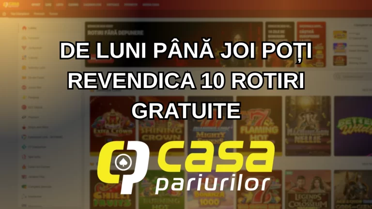 De luni până joi poți revendica 10 rotiri gratuite