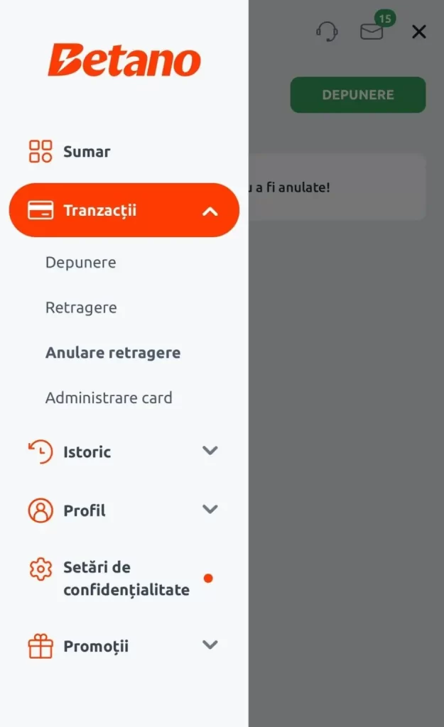 Cum se face o anulare retragere la Betano (1)